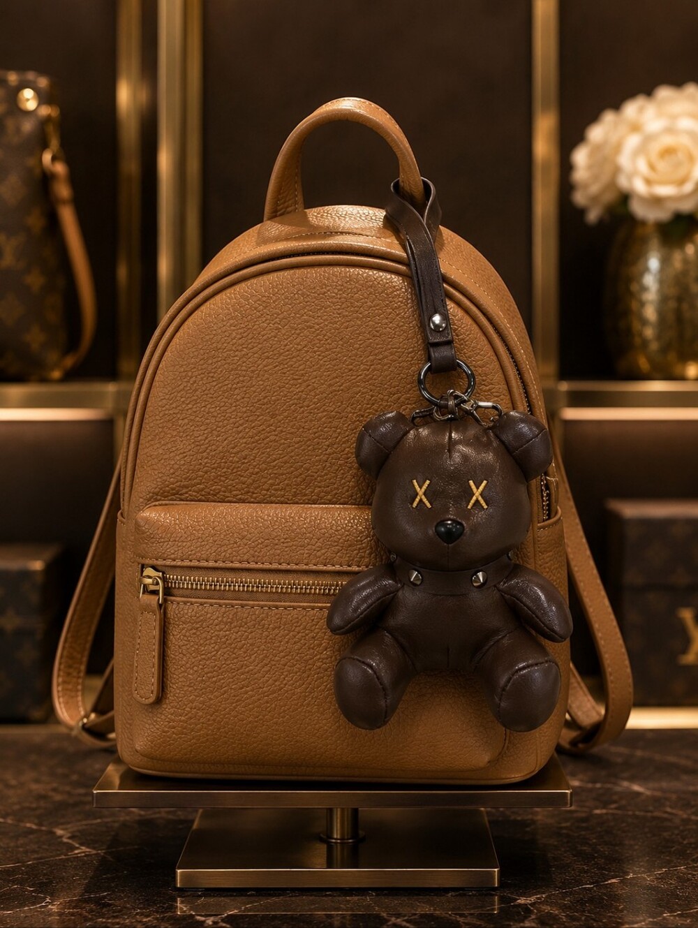 Brown Bear Key Charm